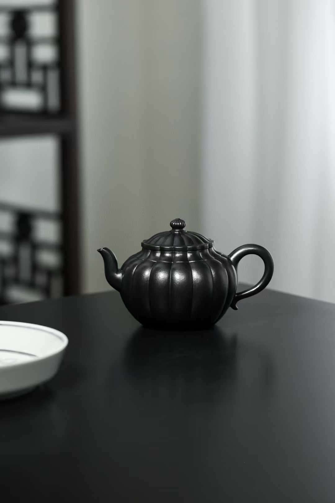 宜興紫砂壷（中国茶器）『筋紋菊蕾』